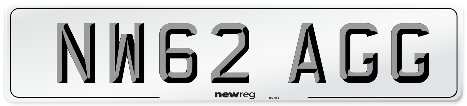 NW62 AGG Number Plate from New Reg